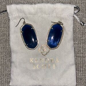 Kendra Scott Navy Blue and Gold Earrings